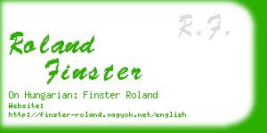 roland finster business card